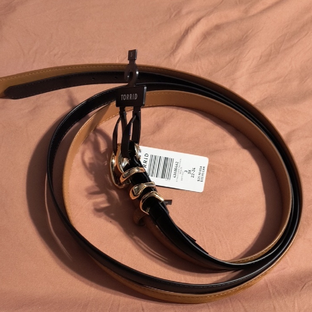 NWT 3x Torrid 2 Pack Belts Black and Brown